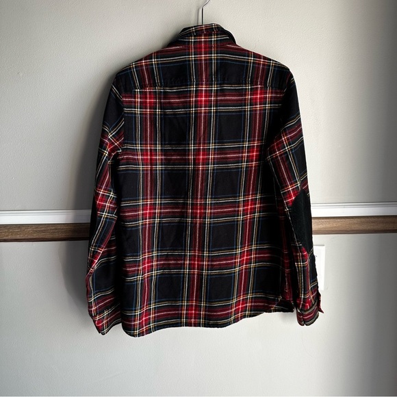 Ralph Lauren Jean Co. Shirt Wool Tartan Plaid Suede Elbow Patches​​ - Picture 2 of 6